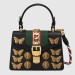 Gucci Black Sylvie Animal Studs Leather Mini Bag