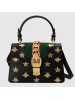 Gucci Black Sylvie Bee Star Mini Leather Bag