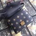 Gucci Black Sylvie Bee Star Mini Leather Bag