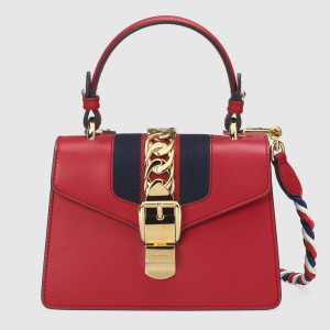 Gucci Red Leather Sylvie Mini Bag