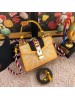 Gucci Gold Satin Sylvie Crystal Mini Bag