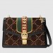 Gucci Brown Sylvie GG Velvet Small Shoulder Bag