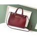 Gucci Zumi Burgundy Grainy Leather Medium Top Handle Bag