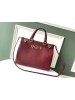 Gucci Zumi Burgundy Grainy Leather Medium Top Handle Bag