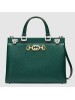 Gucci Zumi Green Grainy Leather Medium Top Handle Bag