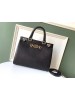 Gucci Zumi Black Grainy Leather Medium Top Handle Bag