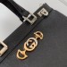 Gucci Zumi Black Grainy Leather Medium Top Handle Bag