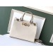 Gucci Zumi White Grainy Leather Medium Top Handle Bag