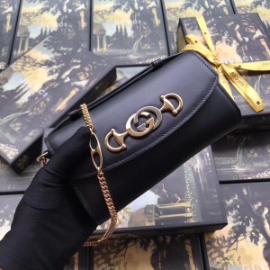 Gucci Zumi Mini Bag In Black Smooth Leather