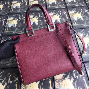 Gucci Zumi Small Top Handle Bag In Bordeaux Grainy Leather