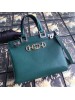 Gucci Zumi Small Top Handle Bag In Green Grainy Leather