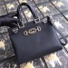 Gucci Zumi Small Top Handle Bag In Black Grainy Leather