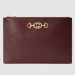 Gucci Zumi Pouch In Bordeaux Grainy Leather