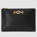 Gucci Zumi Pouch In Black Grainy Leather