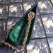 Gucci Ophidia Green Straw Small Shoulder Bag