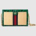 Gucci Ophidia Green Straw Small Shoulder Bag