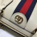 Gucci White Leather Ophidia Medium Boston Bag