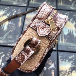 Gucci Online Exclusive Ophidia Mini Bag With Natural Snakeskin
