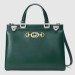 Gucci Zumi Medium Top Handle Bag In Green Calfskin