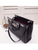 Gucci Zumi Medium Top Handle Bag In Black Calfskin