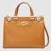 Gucci Zumi Medium Top Handle Bag In Burnt Orange Grainy Leather