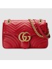 Gucci Red GG Marmont Medium Matelasse Shoulder Bag