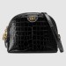 Gucci Black Ophidia Crocodile Small Shoulder Bag