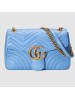 Gucci Blue GG Marmont Medium Matelasse Shoulder Bag