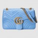 Gucci Blue GG Marmont Medium Matelasse Shoulder Bag