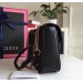 Gucci Black GG Marmont Medium Studs Shoulder Bag