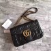 Gucci Black GG Marmont Medium Studs Shoulder Bag