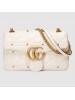 Gucci White GG Marmont Medium Studs Shoulder Bag