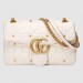 Gucci White GG Marmont Medium Studs Shoulder Bag