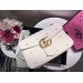 Gucci White GG Marmont Medium Studs Shoulder Bag