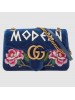 Gucci GG Marmont Embroidered Velvet Shoulde Bag
