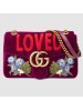 Gucci Bordeaux GG Marmont Medium Velvet Should Bag