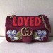 Gucci Bordeaux GG Marmont Medium Velvet Should Bag