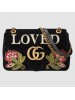 Gucci Black GG Marmont Medium Velvet Should Bag