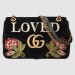 Gucci Black GG Marmont Medium Velvet Should Bag