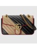 Gucci GG Marmont Small Shoulder Bag In Bicolor Diagonal Leather