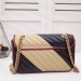 Gucci GG Marmont Small Shoulder Bag In Bicolor Diagonal Leather