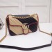 Gucci GG Marmont Small Shoulder Bag In Bicolor Diagonal Leather