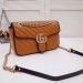 Gucci GG Marmont Small Shoulder Bag In Cognac Diagonal Leather