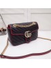 Gucci GG Marmont Small Shoulder Bag In Black Diagonal Leather