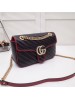 Gucci GG Marmont Small Shoulder Bag In Black Diagonal Leather