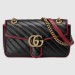 Gucci GG Marmont Small Shoulder Bag In Black Diagonal Leather