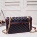 Gucci GG Marmont Small Shoulder Bag In Black Diagonal Leather