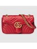 Gucci Red GG Marmont Small Matelasse Shoulder Bag