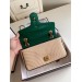 Gucci Raffia GG Marmont Small Shoulder Bag With Green Snakeskin Trim