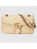 Gucci Raffia GG Marmont Small Shoulder Bag With Cream Snakeskin Trim